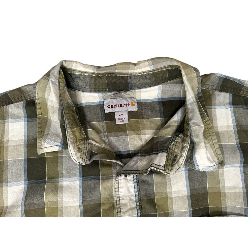 Carhartt Plaid Men's Rugged Outdoor Wear Long Sleeve Button Down Shirt -Lot Of 2 - Picture 11 of 16